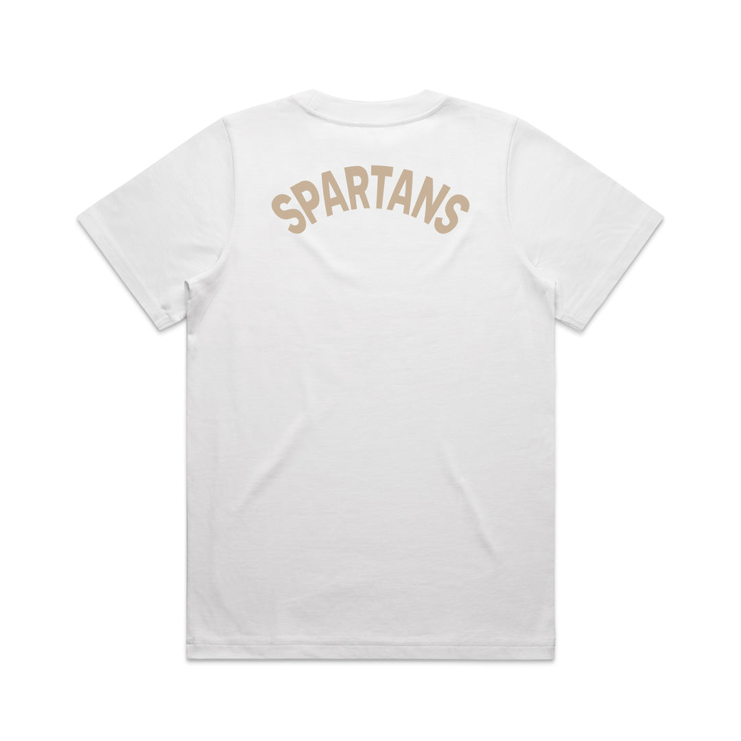 WOMENS BCSC White Cream Spartans Heavy Tee