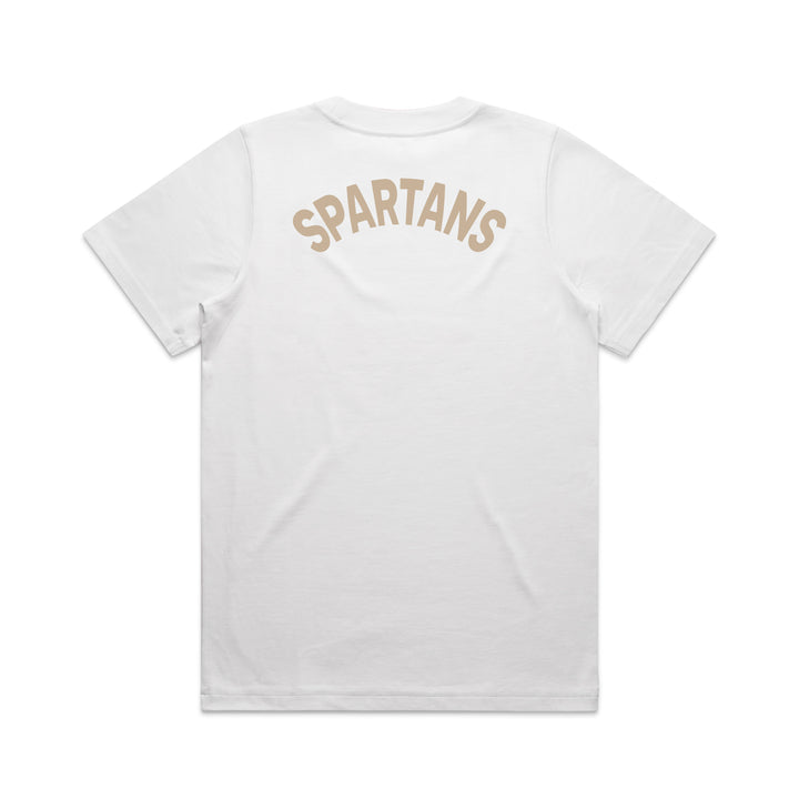 WOMENS BCSC White Cream Spartans Heavy Tee