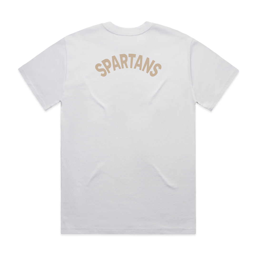 MENS BCSC White Cream Spartans Heavy Tee
